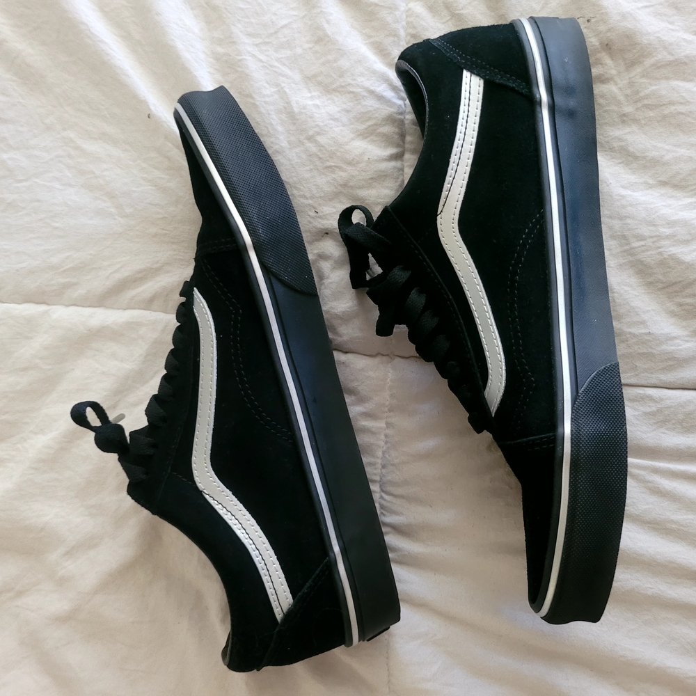 Vans Wards OLD SKOOL Men's Black/Black/Silver Suede 11.5 Skate Low Shoe - Picture 6 of 7